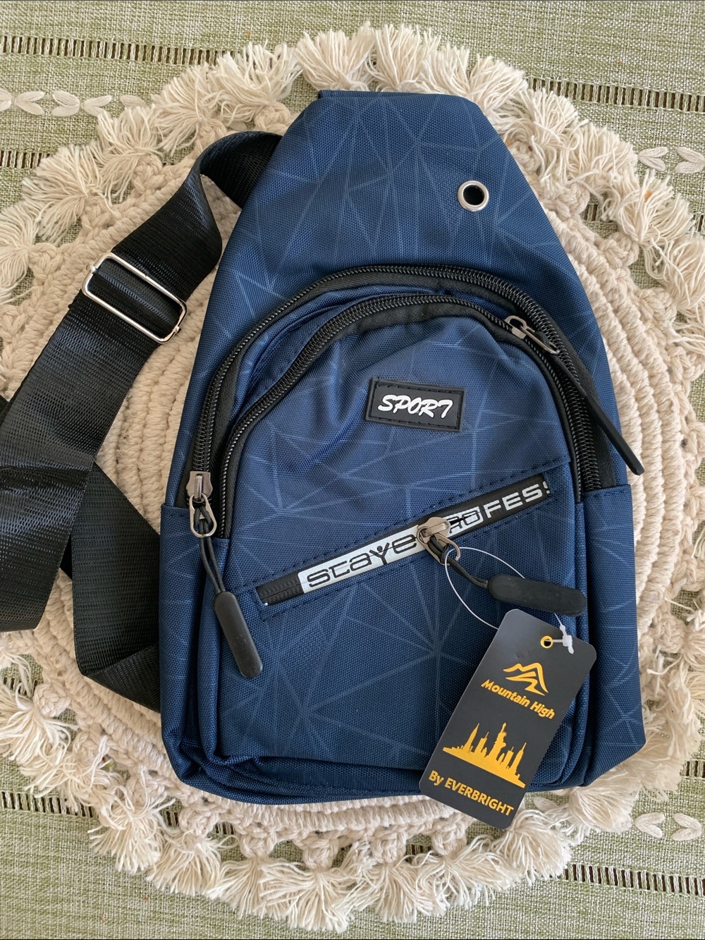 Mountain High Blue Men's Sling Belt Bag